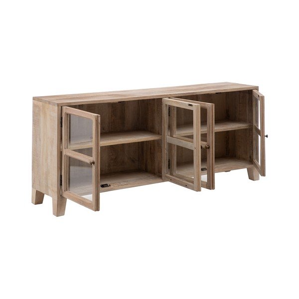 Dabīga toņa mango masīvkoka vitrīna 160x71 cm – Ixia-image-2