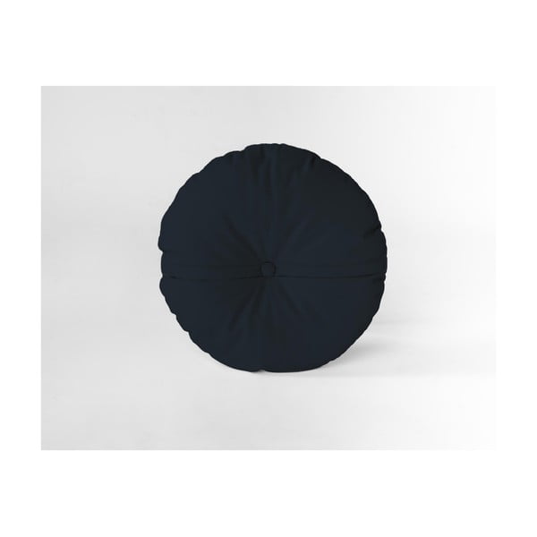 Apaļš dekoratīvais spilvens ar samta pārvalku Velvet Atelier Blue Navy, ⌀ 45 cm