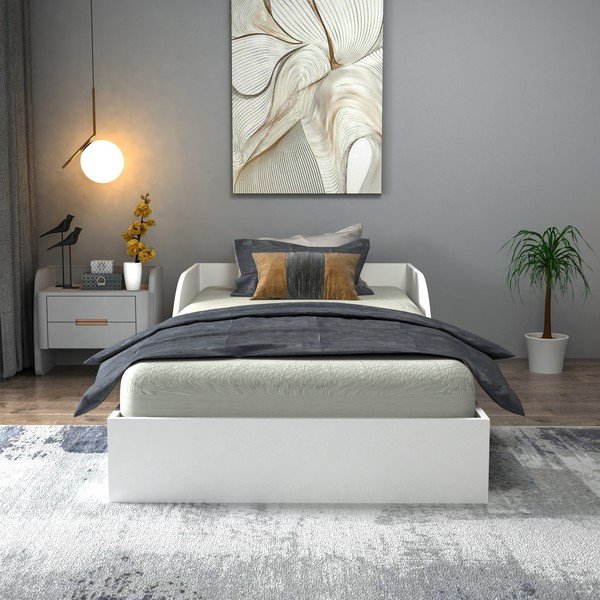 Balta vienvietīga gulta 90x190 cm Oya – Kalune Design-image-3