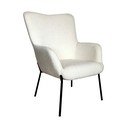 Balts atpūtas krēsls no buklē auduma Glasgow  – House Nordic