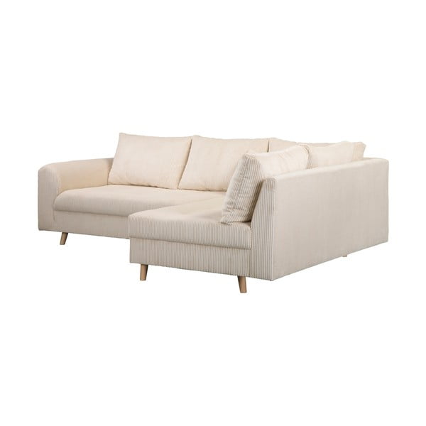 Krēmkrāsas velveta stūra dīvāns (ar labo stūri) Ariella – Ropez-image-3