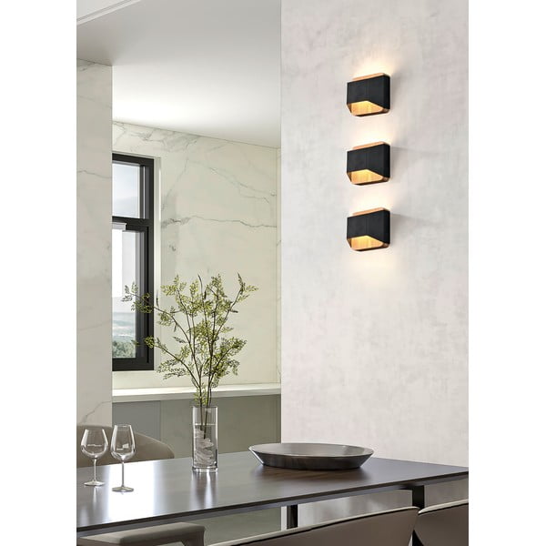 Matēti melna LED sienas lampa ar regulējamu spilgtumu Arino – Trio-image-1