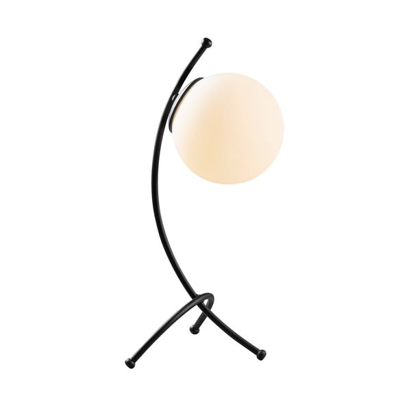 Melnbalta galda lampa ar stikla abažūru (augstums 43 cm) Yay – Opviq lights-image-3