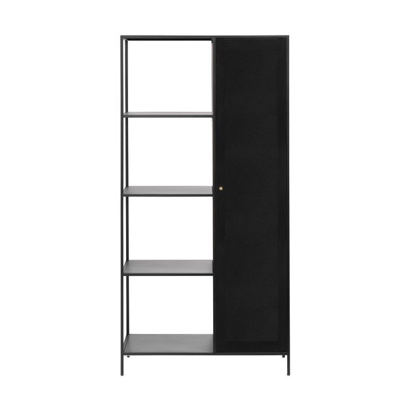 Melns metāla grāmatu plaukts 90x180 cm Malibu – Unique Furniture-image-2