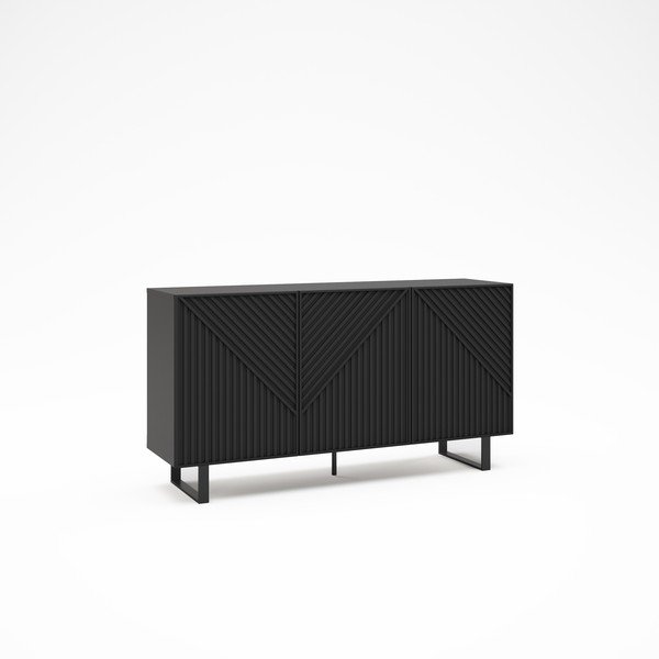 Melna kumode 151x80x35 cm Peta – Marckeric-image-4