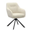 Krēmkrāsas polsterēts ēdamistabas krēsls ar roku balstiem Avola – Unique Furniture