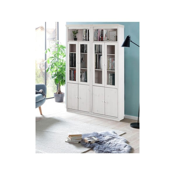 Balta priedes masīvkoka vitrīna 148x223 cm Anita – Støraa-image-3