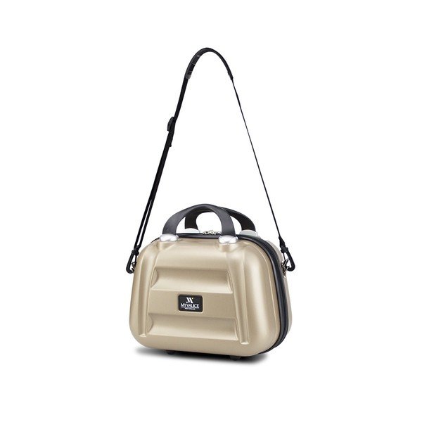 Sieviešu rokas bagāžas ceļojumu koferis zelta krāsā My Valice SMART BAG LASSO Make Up & Hand Suitcase-image-1