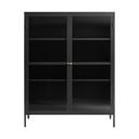 Melna metāla vitrīna 111x140 cm Bronco – Unique Furniture