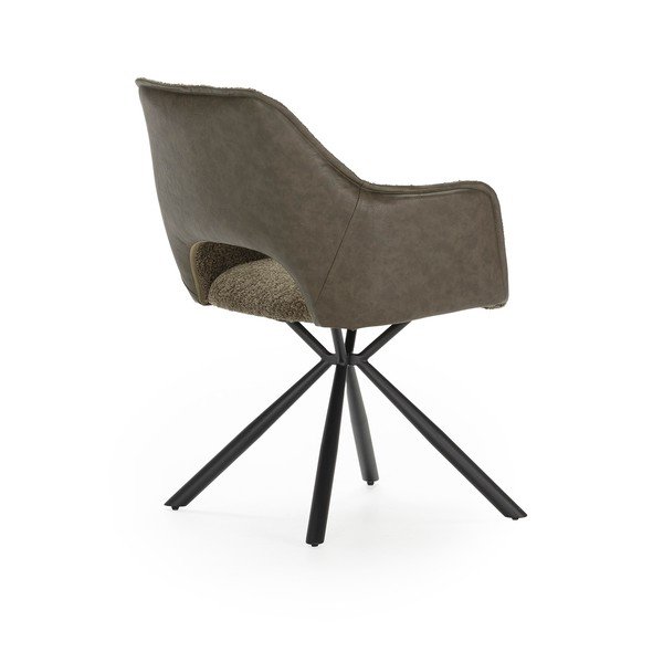 Zaļi polsterēti ēdamistabas krēsli ar roku balstiem (2 gab.) Mariel – Marckeric-image-3