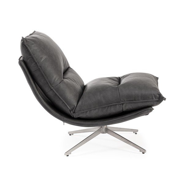 Tumši pelēks atpūtas krēsls ar uzglabāšanas vietu no ādas imitācijas Alanez – Bizzotto-image-3