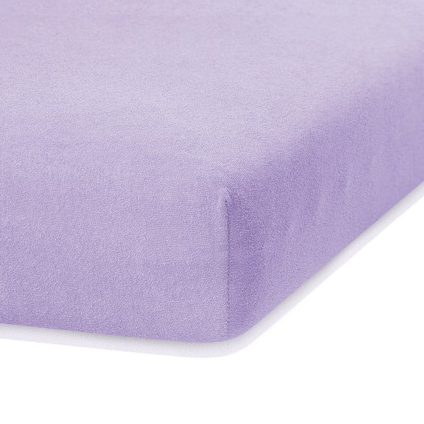 AmeliaHome Rubīns, gaiši violeta, elastīga palags ar augstu kokvilnas saturu, 200 x 120-140 cm
