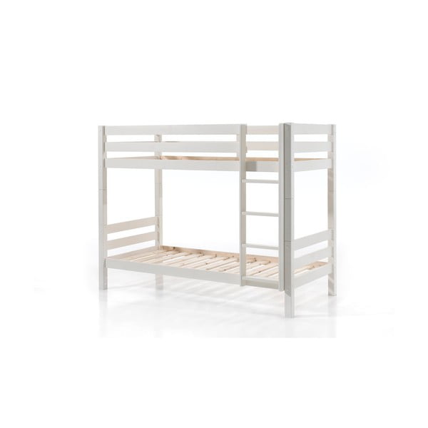 Balta priedes masīvkoka divstāvu/izvelkama bērnu gulta ar veļas kasti 90x200 cm PINO – Vipack-image-3