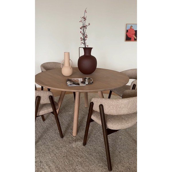 Ozola masīvkoka apaļš izvelkams ēdamgalds ø 140 cm Clapperton – Rowico-image-1