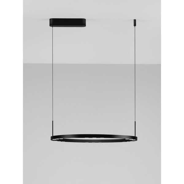 Matēti melna alumīnija LED piekaramā lampa ar regulējamu spilgtumu ø 60 cm Lunette – Nova Luce-image-3