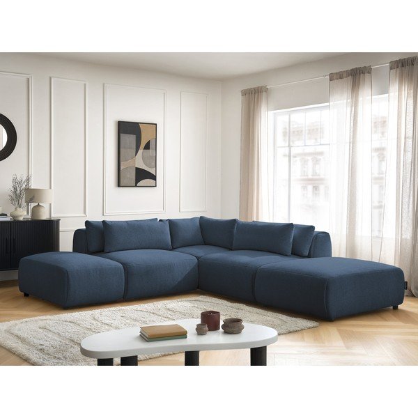 Zils regulējams modulārais stūra dīvāns Jana – Bobochic Paris-image-4