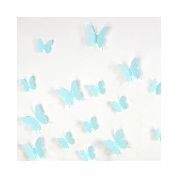 12 tirkīza krāsas 3D uzlīmju komplekts Ambiance Butterflies