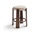 Bēša/tumša dabīga toņa oša masīvkoka bāra taburete (sēdekļa augstums 65 cm) Granite – Kave Home