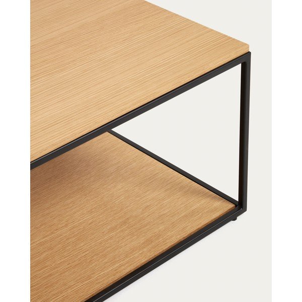 Dabīga toņa žurnālgaldiņš ar ozolkoka imitācijas galda virsmu 60x110 cm Yoana – Kave Home-image-3