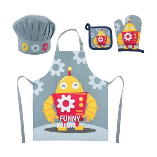 Kokvilnas bērnu virtuves komplekts (4 gab.) Robot – Tiseco Home Studio-image-2