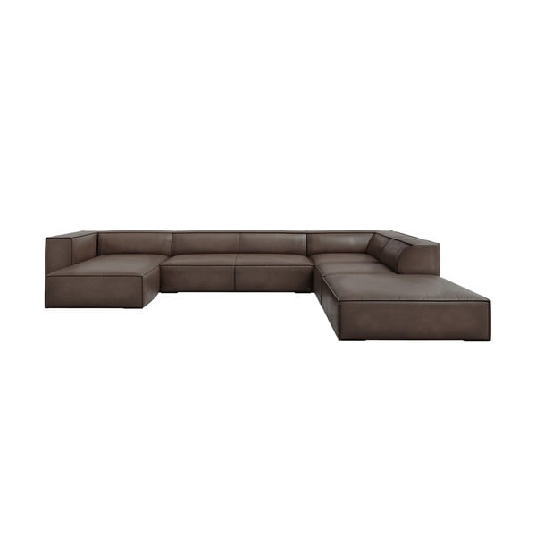 Brūns ādas stūra dīvāns (labais stūris) Madame – Windsor & Co Sofas