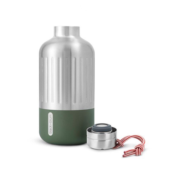 Sudraba krāsas nerūsējošā tērauda termopudele 650 ml Explorer – Black + Blum-image-3