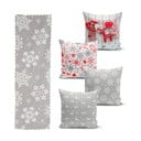 4 Ziemassvētku spilvendrānu un galdauta komplekts Minimalist Cushion Covers Snowflakes