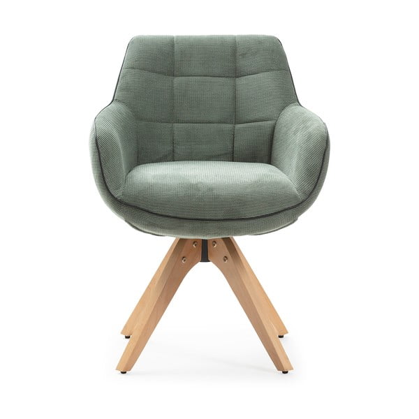 Zaļi polsterēti ēdamistabas krēsli ar roku balstiem (2 gab.) Donatelo – Marckeric-image-2