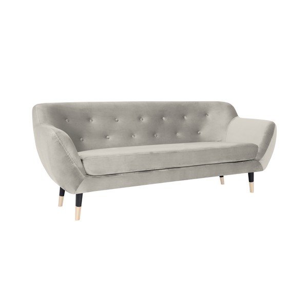 Krēmkrāsas dīvāns ar melnām kājām Mazzini Sofas Amelie, 188 cm-image-2