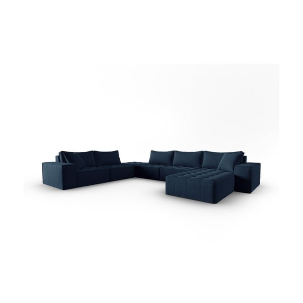 Zils stūra dīvāns (ar kreiso stūri/U veida) Mike – Micadoni Home