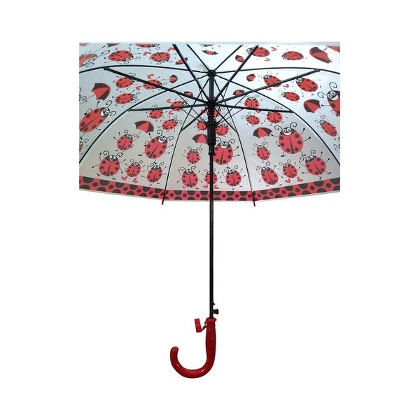 Bērnu caurspīdīgs lietussargs ar sarkanām detaļām Birdcage Ladybird, ⌀ 82 cm-image-2