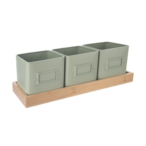 Metāla puķu podi garšaugiem (3 gab.) Greenish – Orion-image-3