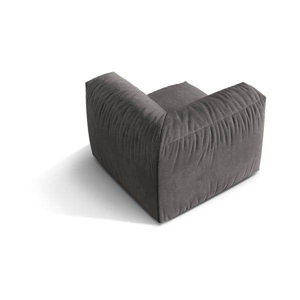 Pelēka samta modulārā dīvāna daļa (ar maināmu stūri) Martina – Micadoni -image-2