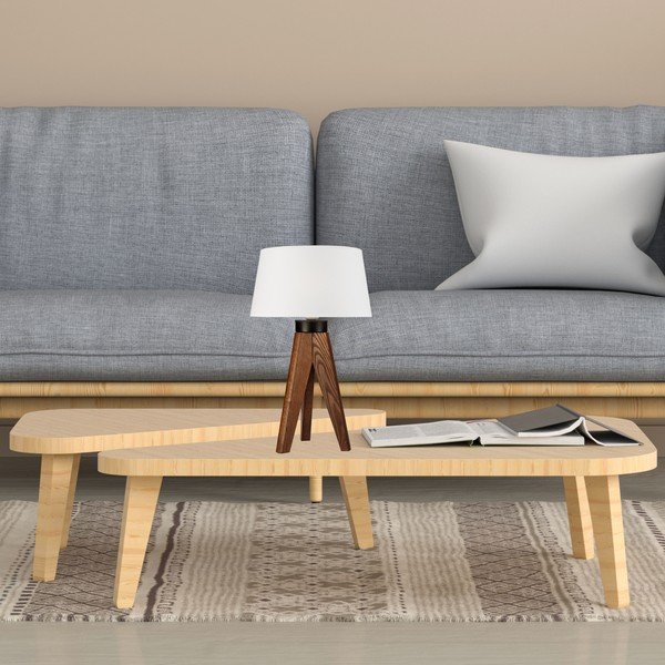 Balta/dabīga toņa galda lampa – LAMKUR-image-3