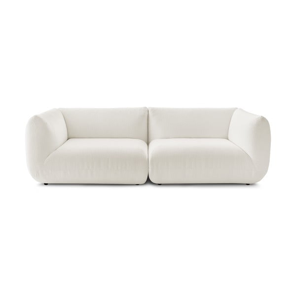 Balts velveta dīvāns 260 cm Lecomte – Bobochic Paris