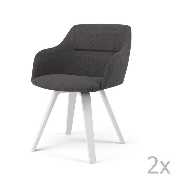 2 antracīta pelēku ēdamistabas krēslu komplekts Tenzo Sofia Ella-image-3