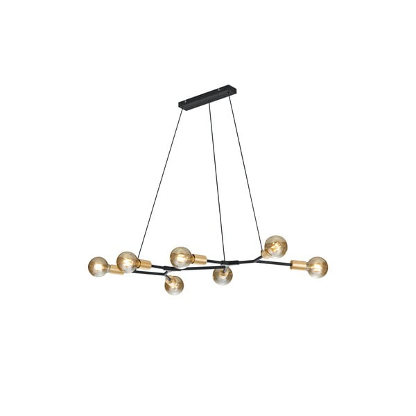 Melna piekaramā lampa Trio Cross, augstums 1,5 m