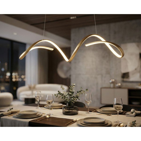 Zelta krāsas metāla LED piekaramā lampa Uter – Mauro Ferretti-image-1