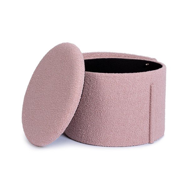 Dūmakaini rozā pufs no buklē auduma Anthea – Yes Everyday-image-2