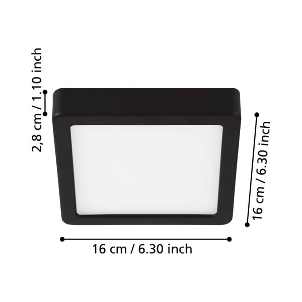 Melna LED griestu lampa 16x16 cm FUEVA 5 – EGLO-image-2