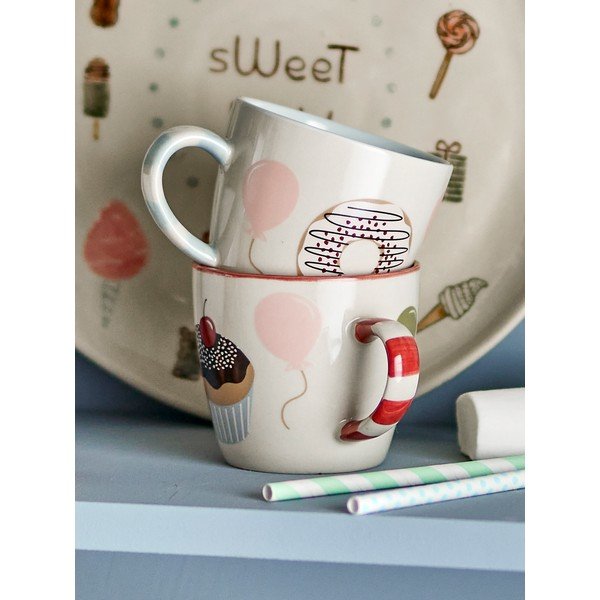 Krēmkrāsas akmensmasas bērnu krūzes (2 gab.) 200 ml Darby – Bloomingville Mini-image-1