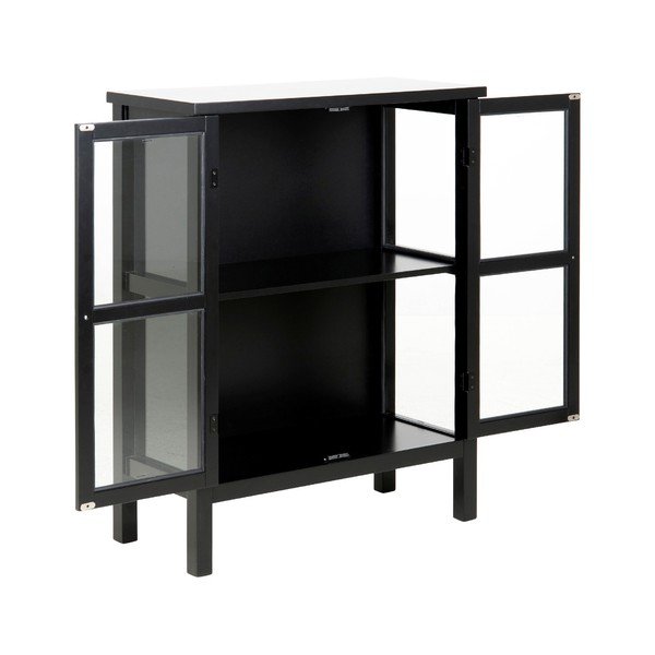 Melna 2 durvju vitrīna Actona Eton, augstums 99,5 cm-image-3