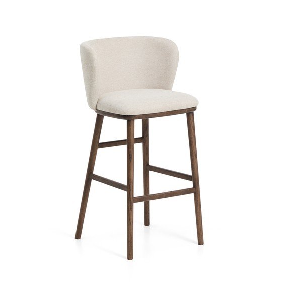 Bēšs polsterēts bāra krēsls (sēdekļa augstums 75 cm) Ciselia – Kave Home