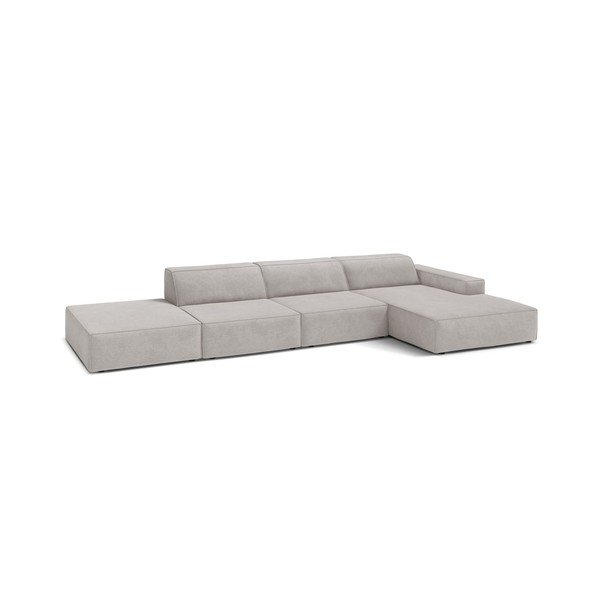 Gaiši pelēks modulārais stūra dīvāns (ar labo stūri/ar zvilni) Jodie – Micadoni -image-1