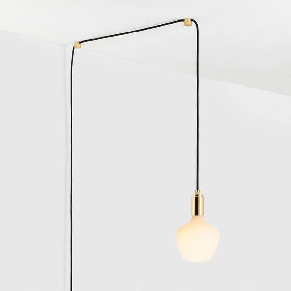 Melna/zelta krāsas piekaramā lampa ø 4 cm Plug & Play – tala-image-4