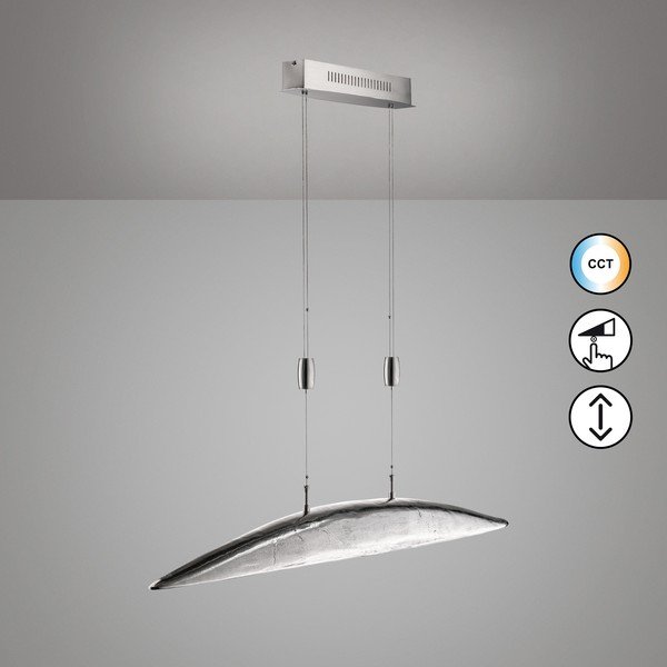 Sudraba krāsas metāla LED piekaramā lampa ar regulējamu spilgtumu Colmar – Fischer & Honsel-image-2