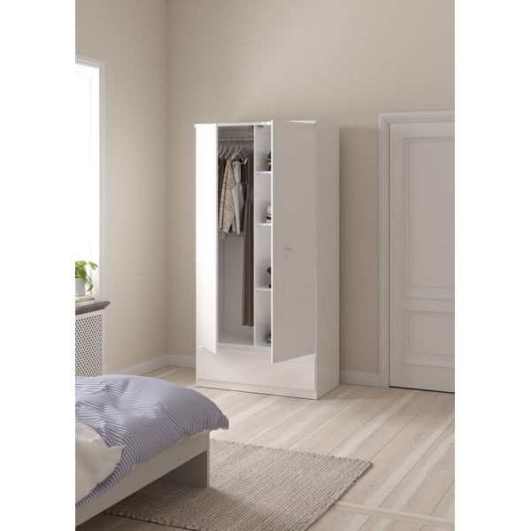 Balts drēbju skapis 99x201 cm Naia – Tvilum-image-2