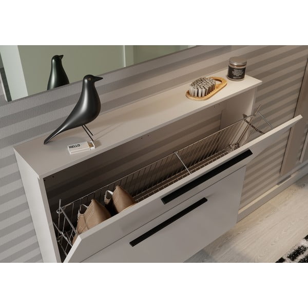 Pelēks/bēšs piekaramais apavu plaukts Utah – Germania-image-1