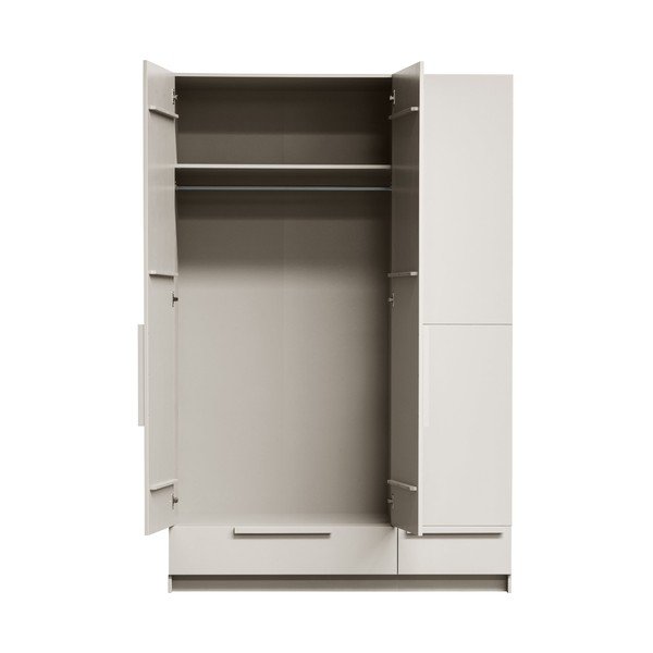 Krēmkrāsas priedes masīvkoka moduļu drēbju skapis 142x215 cm Pure – WOOOD-image-2