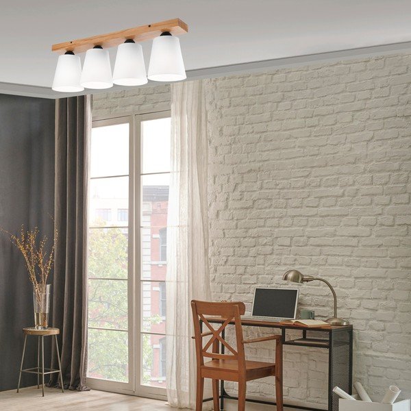 Balta griestu lampa ar auduma abažūru ø 15 cm Lula – LAMKUR-image-1